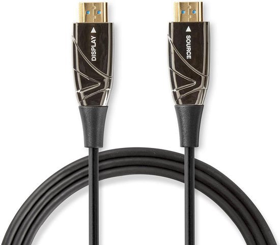 Nedis Actieve Optische High Speed HDMI-Kabel met Ethernet - HDMI Connector - HDMI Connector - 4K@60Hz - 18 Gbps - 20.0 m - Rond - PVC - Zwart - Gift Box - afbeelding 2