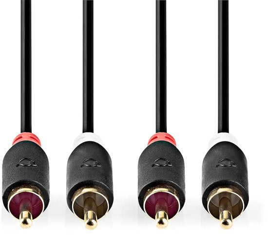 Nedis Stereo-Audiokabel - 2x RCA Male - 2x RCA Male - m - Rond - Doos - afbeelding 2