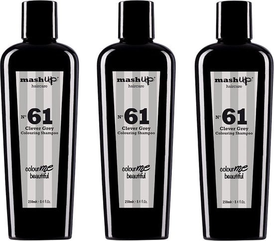 mashUp haircare Colour Me Beautiful N° 61 Clever Grey Colouring Shampoo 250ml - 3 stuks - afbeelding 1