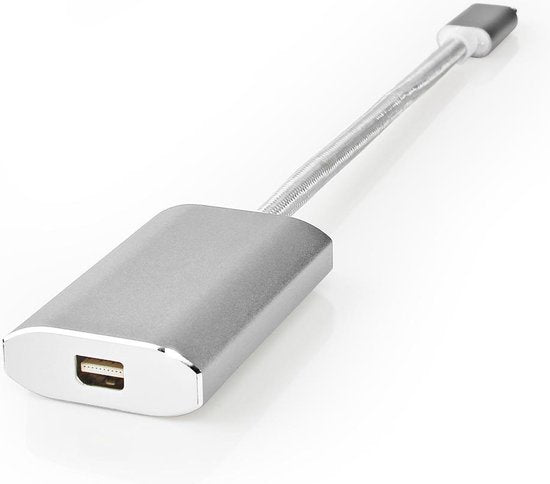 Nedis USB-C Adapter - USB 3.2 Gen 1 - USB-C Male - Mini DisplayPort Female - Power delivery - 0.20 m - Rond - Verguld - Gevlochten / Nylon - Zilver - Cover Window Box - afbeelding 6