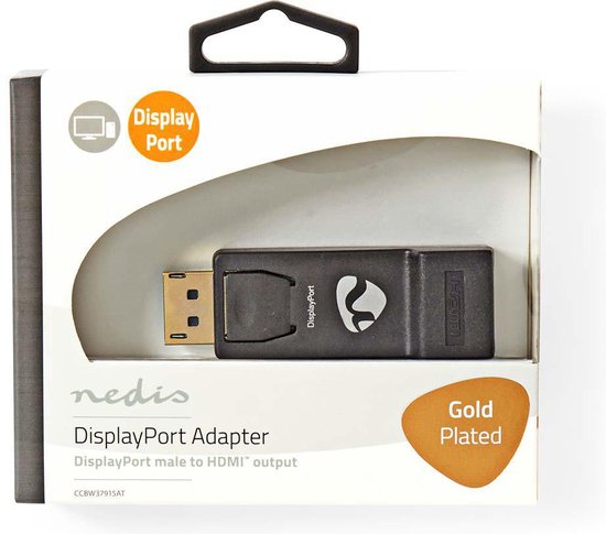 Nedis DisplayPort-Adapter - DisplayPort Male - HDMI Output - 4K@30Hz - Verguld - Recht - Rond - ABS - ABS - Antraciet - Doos - afbeelding 7