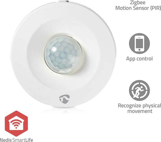 Nedis SmartLife Bewegingssensor - Zigbee 3.0 - Batterij Gevoed - IP20 - Detectiehoek: 120 ° - Detectiebereik: 5 m - Max. batterijduur: 12 Maanden - Wit - afbeelding 4