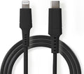 Nedis Lightning Kabel - USB 2.0 - Apple Lightning 8-Pins - USB-C Male - 480 Mbps - Vernikkeld - 2.00 m - Rond - PVC - Zwart - Doos - afbeelding 1