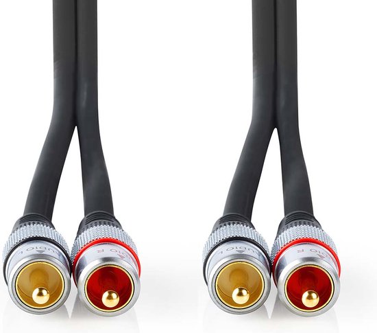 Stereo-Audiokabel | 2x RCA Male - 2x RCA Male | m | Antraciet - afbeelding 1