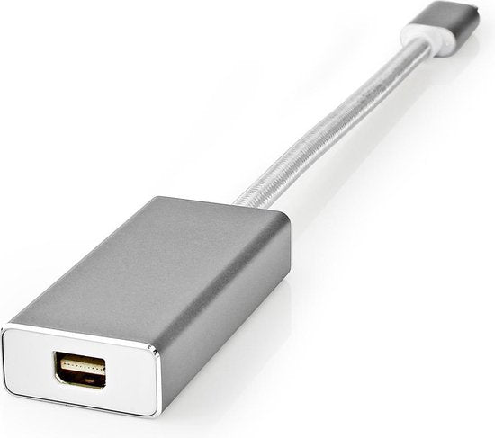 Nedis USB-C Adapter - USB 3.2 Gen 1 - USB-C Male - Mini DisplayPort Female - 0.20 m - Rond - Verguld - Gevlochten / Nylon - Zilver - Cover Window Box - afbeelding 5