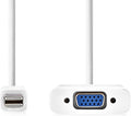 Nedis Mini DisplayPort-Kabel - DisplayPort 1.2 - Mini-DisplayPort Male - VGA Female 15p - 21.6 Gbps - Vernikkeld - 0.20 m - Rond - PVC - Wit - Polybag - afbeelding 1