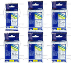 SALE Supervoordelig 6 Pack Originele Labelprintertape Brother TZe-211 6mm x 8 meter Black on White Laminated - afbeelding 2