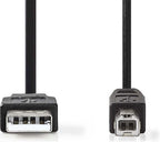 Nedis USB-Kabel - USB 2.0 - USB-A Male - USB-B Male - 10 W - 480 Mbps - Vernikkeld - 2.00 m - Rond - PVC - Zwart - Label - afbeelding 3