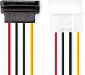 Nedis Interne Voedingskabel - Molex Male - SATA 15-Pins Female - Verguld - 0.15 m - Rond - PVC - Multicolour - Envelop - afbeelding 1