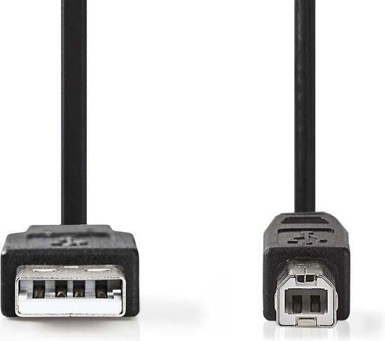 Nedis USB-Kabel - USB 2.0 - USB-A Male - USB-B Male - 480 Mbps - Vernikkeld - m - Rond - PVC - Zwart - afbeelding 5