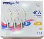 15 x Energetic - Kaars LED lamp - (5x3 PCS) - E14 - 4W (40W) - 2700k - afbeelding 2