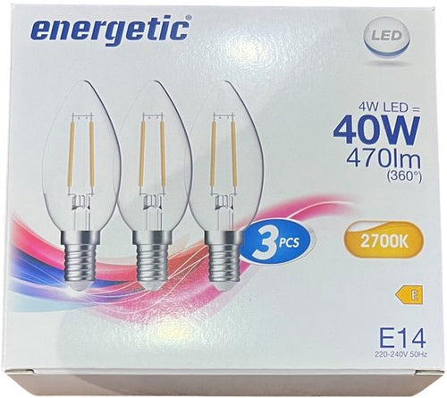 15 x Energetic - Kaars LED lamp - (5x3 PCS) - E14 - 4W (40W) - 2700k - afbeelding 2