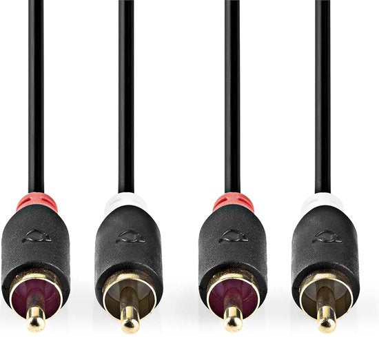 Nedis Stereo-Audiokabel - 2x RCA Male - 2x RCA Male - m - Rond - Doos - afbeelding 1