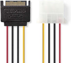 Nedis Interne Voedingskabel - Molex Male - 2x SATA 15-Pins Female - Verguld - 0.15 m - Rond - PVC - Multicolour - Envelop - afbeelding 12