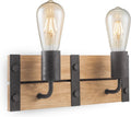 Home Sweet Home - Industriële Wandlamp Denton - Muurlamp gemaakt van hout - Antraciet - 35/11/13cm - wandlamp geschikt voor woonkamer, slaapkamer- - afbeelding 1
