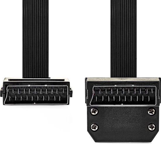 Nedis SCART-Kabel - SCART Male - SCART Male - Vernikkeld - 480p - 2.00 m - Plat - PVC - Zwart - Envelop - afbeelding 1