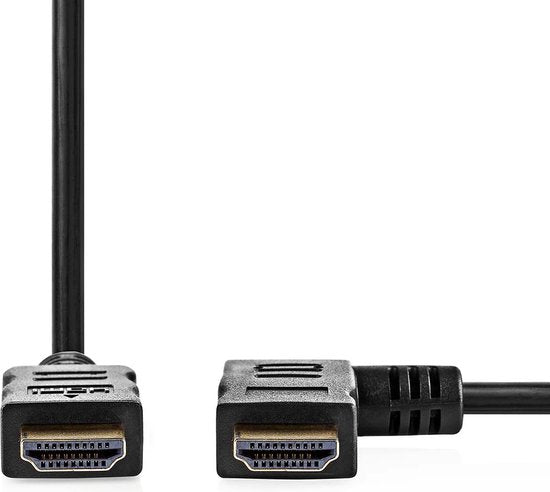 Nedis High Speed ​​HDMI-Kabel met Ethernet - Rechts Gehoekte HDMI Connector - HDMI Connector - 4K@30Hz - 10.2 Gbps - 1.50 m - Rond - PVC - Zwart - Envelop - afbeelding 1
