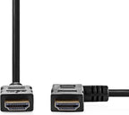 Nedis High Speed ​​HDMI-Kabel met Ethernet - Rechts Gehoekte HDMI Connector - HDMI Connector - 4K@30Hz - 10.2 Gbps - 1.50 m - Rond - PVC - Zwart - Envelop - afbeelding 1