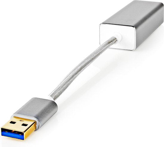 Nedis USB-netwerkadapter - USB 3.2 Gen 1 - 1 Gbps - USB-A Male - RJ45 Female - 0.20 m - Rond - Verguld - Koper - Zilver - Cover Window Box - afbeelding 4