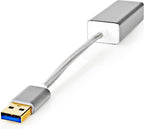 Nedis USB-netwerkadapter - USB 3.2 Gen 1 - 1 Gbps - USB-A Male - RJ45 Female - 0.20 m - Rond - Verguld - Koper - Zilver - Cover Window Box - afbeelding 4