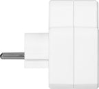 Doorvoerstekker met schakelaar - 2x - Schuko - splitter - verdeelstekker - Wit - afbeelding 2