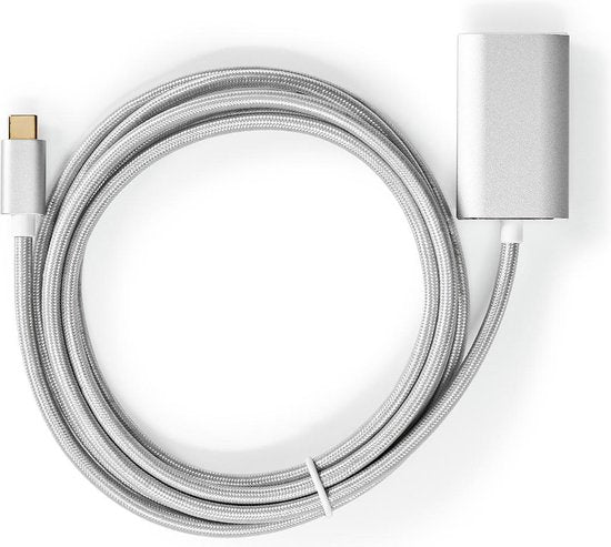 Nedis USB-C Adapter - USB 3.2 Gen 1 - USB-C Male - HDMI Output - 4K@60Hz - Power delivery - 2.00 m - Rond - Verguld - Gevlochten / Nylon - Zilver - Cover Window Box - afbeelding 6