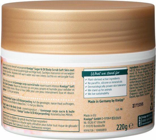 Kneipp Soft Skin Sugar Body Scrub Amandel - 4 x 220 gr - Voordeelverpakking - afbeelding 4