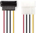 Nedis Interne Voedingskabel - Molex Male - SATA 15-Pins Female - Verguld - 0.15 m - Rond - PVC - Multicolour - Envelop - afbeelding 5