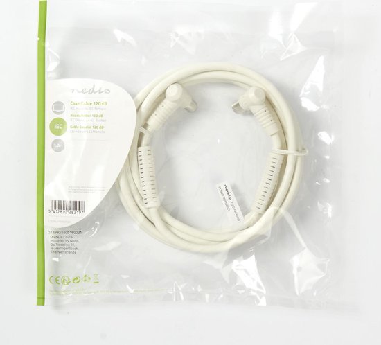 Nedis CoaxCbl 120dB IEC (Coax) M-IEC (Coax) F WH - afbeelding 24