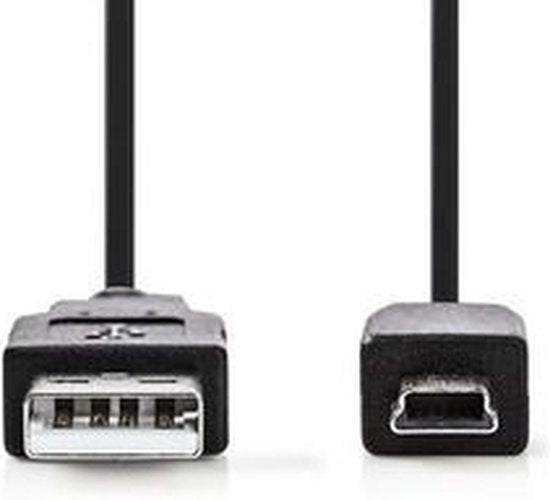 Nedis USB-Kabel - USB 2.0 - USB-A Male - USB Mini-B 5-Pins Male - 480 Mbps - Vernikkeld - 3.00 m - Rond - PVC - Zwart - Label - afbeelding 5