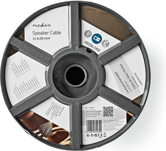 Speaker-Kabel - 2 x 6.00 mm² - Koper - 100.0 m - Rond - PVC - Transparant - Rol - afbeelding 3