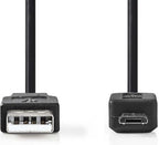 USB-Kabel - USB 2.0 - USB-A Male - USB Micro-B Male - 12 W - 480 Mbps - Vernikkeld - 2.00 m - Rond - PVC - Zwart - Doos - afbeelding 5