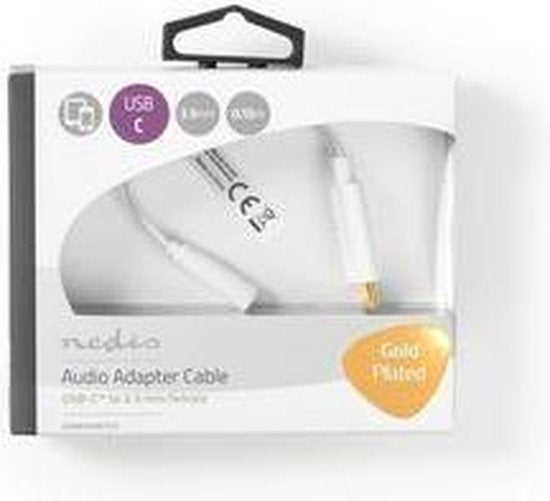 Nedis USB-C Adapter - USB 3.1 - USB-C Male - 3,5 mm Female - 0.15 m - Rond - Vernikkeld - PVC - Wit - Doos - afbeelding 7