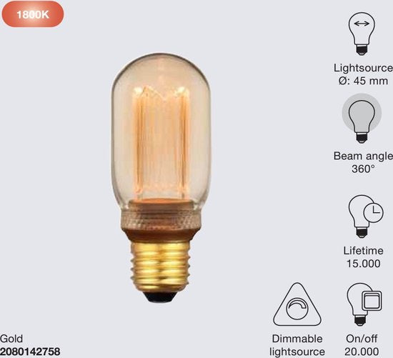Nordlux - LED lamp - 120LM - 3,5W - 1800K - E27 Dimbaar - afbeelding 2