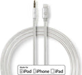 Nedis Lightning-Adapter - Apple Lightning 8-Pins - 3,5 mm Male - Verguld - 1.00 m - Rond - Nylon - afbeelding 1