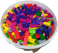 Biobuddi MIX van 3500 bouwstenen (compatible met o.a. LEGO) meer dan 3,5 kg in grote volle 10 liter emmer + 6 x bouwplaat 25.5 cm x 25.5 cm - afbeelding 1