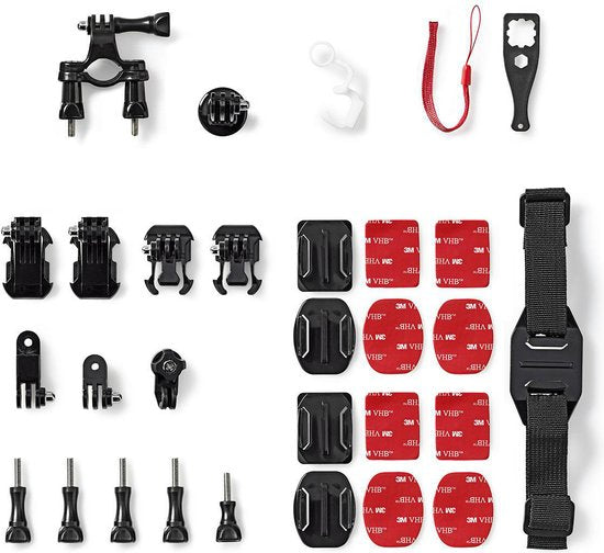 Nedis Actiecamera Bevestigingsset - 12 Stuks - Reiskoffer - Zwart - afbeelding 1