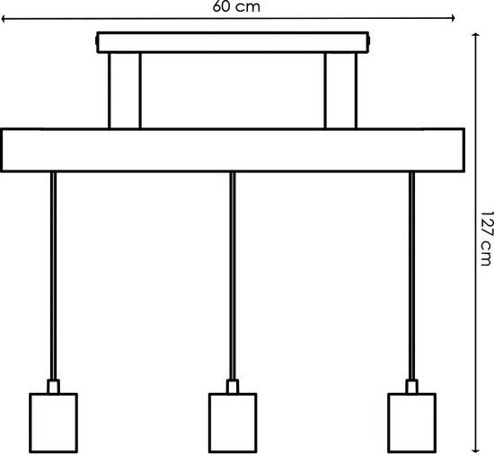 Home Sweet Home - Landelijke Hanglamp Billy - geschikt voor E27 LED lichtbron - 3 lichts hanglamp gemaakt van Hout - 60/18/127cm - Pendellamp - afbeelding 7