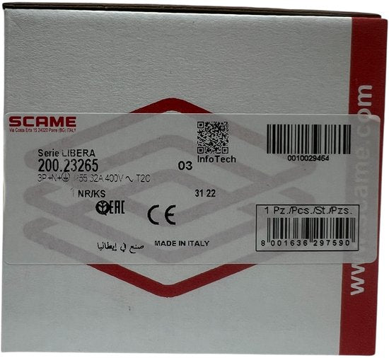SCAME FLUSH-MOUNTING SOCKET 3P 32A LAADPAALONDERDEEL - afbeelding 4