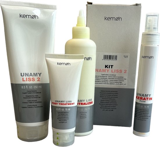 Kemon Kit Unamy Liss 2 Permanent Gladmakend Systeem voor behandeld en gevoelig haar - afbeelding 6