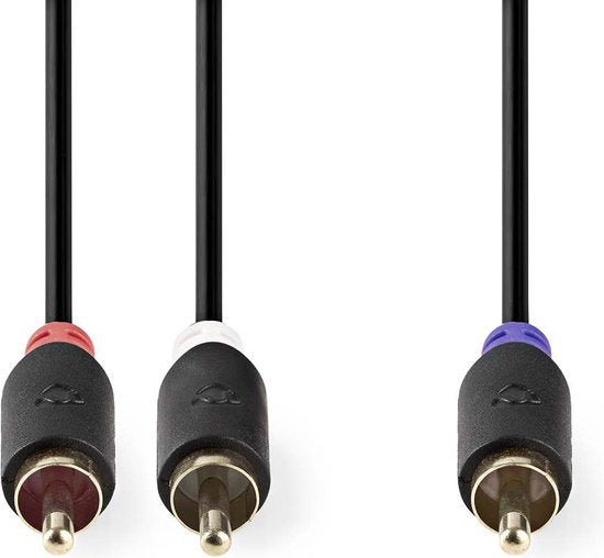 Nedis Subwoofer-Kabel - RCA Male - 2x RCA Male - Verguld - 3.00 m - Rond - 4.0 mm - Antraciet - Doos - afbeelding 4