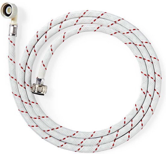 Nedis Nylon Toevoerslang - 3/4'' - 3/4'' - 10 Bar - 2.50 m - Toepassing: Schotel / Wasmachine - Nylon - Rood / Wit - afbeelding 2