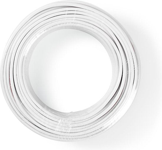 Nedis Speaker-Kabel - 2x 2.50 mm² - CCA - 25.0 m - Rond - PVC - Wit - Folieverpakking - afbeelding 3