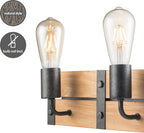 Home Sweet Home - Industriële Wandlamp Denton - Muurlamp gemaakt van hout - Antraciet - 55/11/13cm - wandlamp geschikt voor woonkamer, slaapkamer- geschikt voor E27 LED lichtbron - afbeelding 5