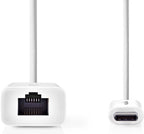 Nedis USB-netwerkadapter - USB 3.2 Gen 1 - 1000 Mbps - USB-C Male - RJ45 Female - 0.20 m - Rond - Vernikkeld - Vertind-Koper - Wit - Envelop - afbeelding 1
