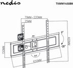 Nedis Draai en Kantelbare TV Muurbeugel - 37 t/m 70 Inch - Max 35 Kg - Zwart - afbeelding 4