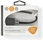 Nedis Mini DisplayPort-Kabel - DisplayPort 1.4 - Mini-DisplayPort Male - DisplayPort Female - 48 Gbps - Verguld - 0.20 m - Rond - PVC - Antraciet - Window Box - afbeelding 5