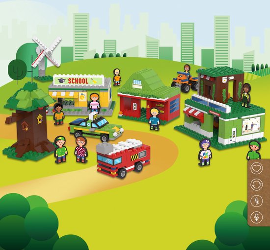 BiOBUDDi GREEN VILLAGE Supermarket BB-2028 (compatible met o.a. LEGO) - afbeelding 2