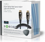 Nedis Actieve Optische High Speed HDMI-Kabel met Ethernet - HDMI Connector - HDMI Connector - 4K@60Hz - 18 Gbps - 30.0 m - Rond - PVC - Zwart - Gift Box - afbeelding 3