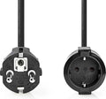 Nedis electriciteitssnoer Zwart m Netstekker type E CEE7/4 Zwart — EAN 5412810281602